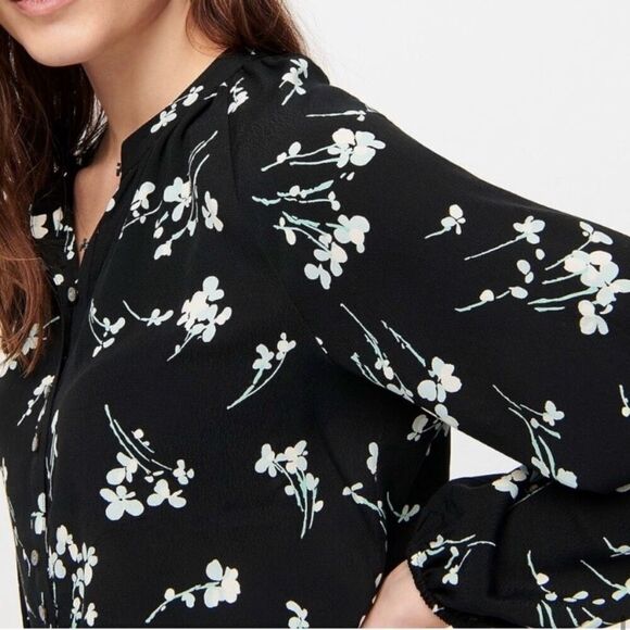 J. Crew Long-sleeve drapey popover shirt in floral print size Small - Picture 4 of 13